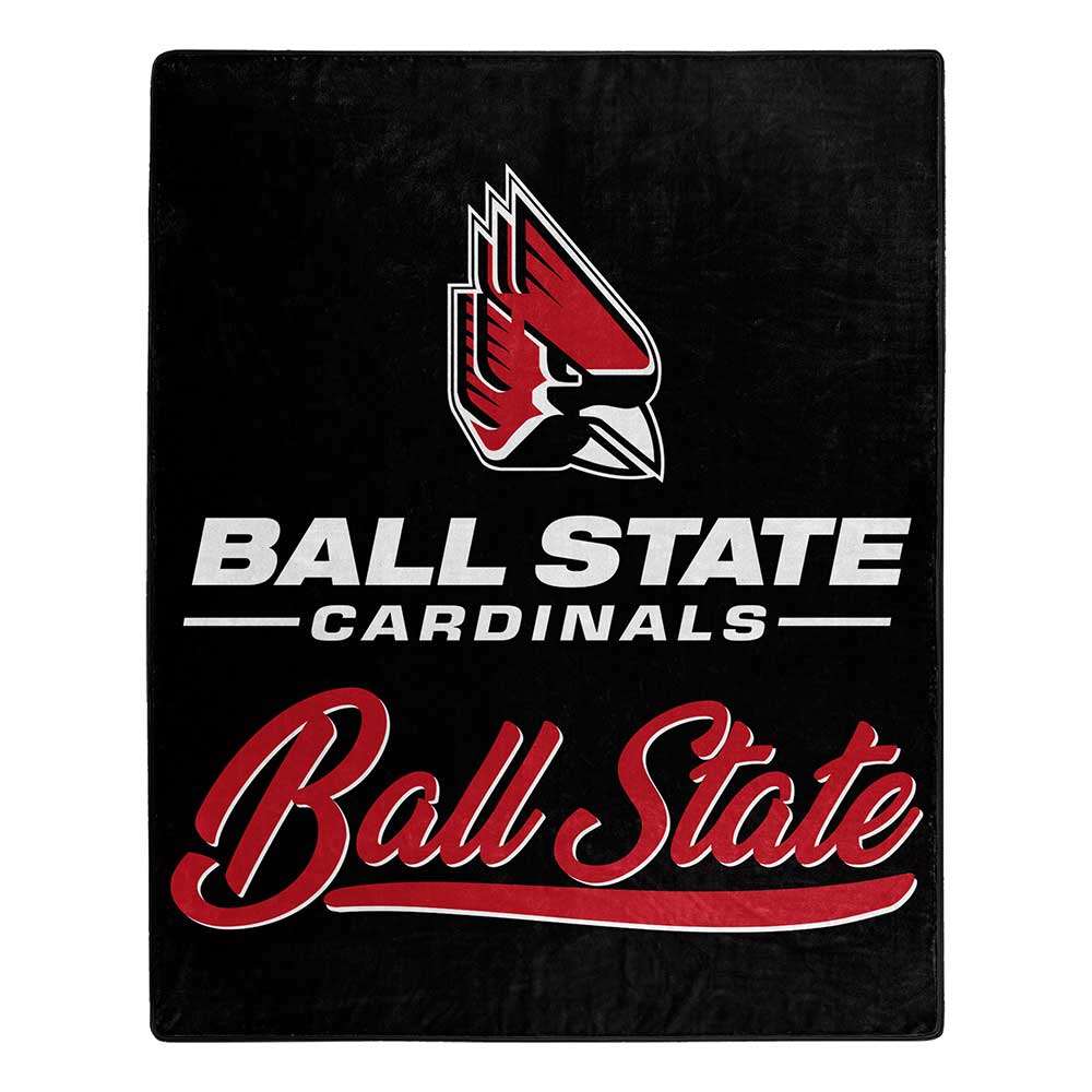 Ball State Cardinals Signature Raschel Plush Throw Blanket 50X60 