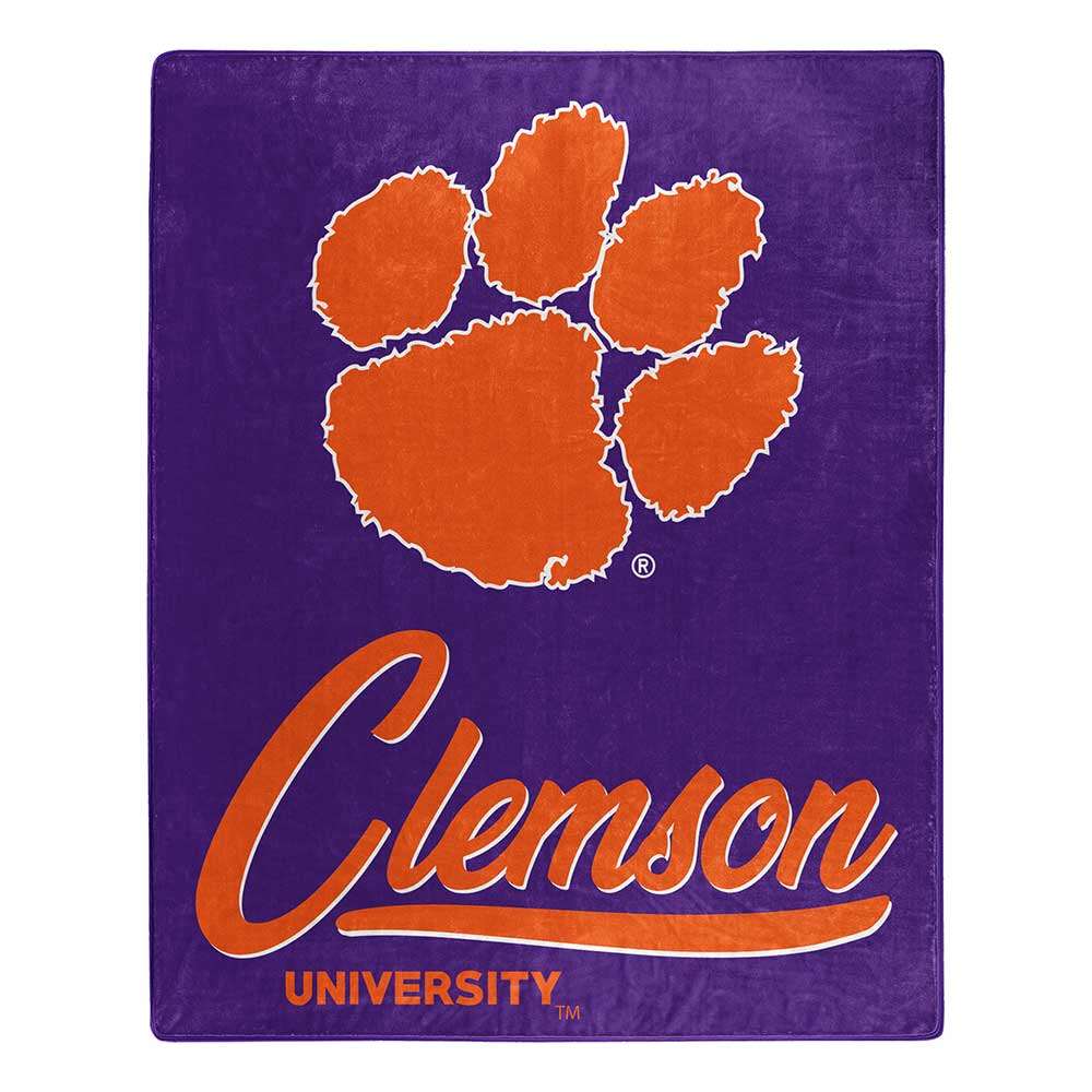 Clemson Tigers Signature Raschel Plush Throw Blanket 50X60 