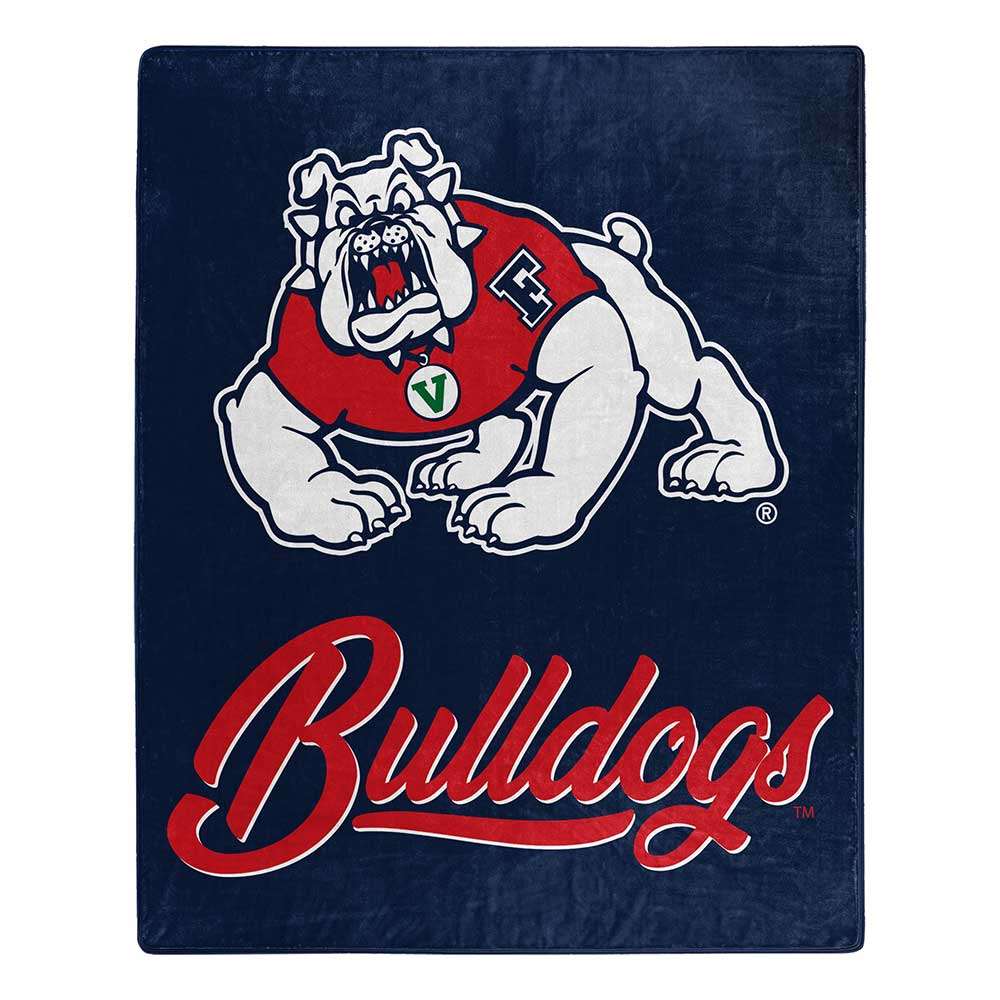 Fresno State Bulldogs Signature Raschel Plush Throw Blanket 50X60 