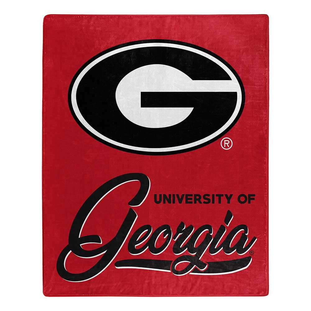 Georgia Bulldogs Signature Raschel Plush Throw Blanket 50X60 