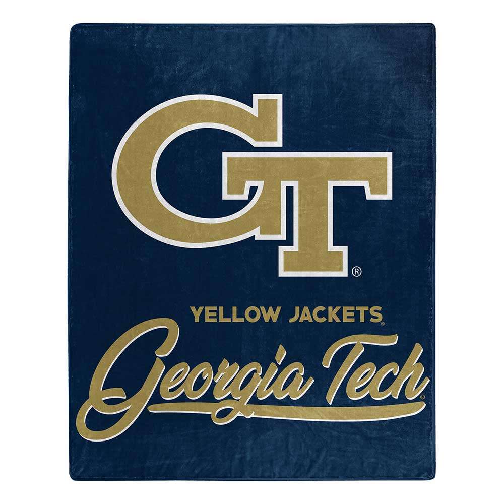 Georgia Tech Yellow Jackets Signature Raschel Plush Throw Blanket 50X60 