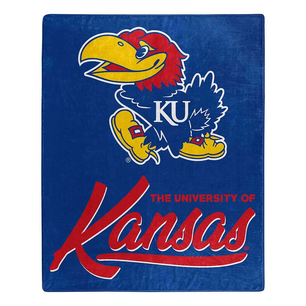 Kansas Jayhawks Signature Raschel Plush Throw Blanket 50X60 