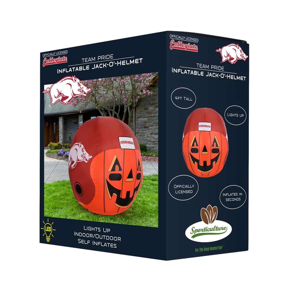 Halloween Razorbacks Arkansas Razorbacks Inflatable Jack-O'-Helmet Halloween Yard Decoration ...