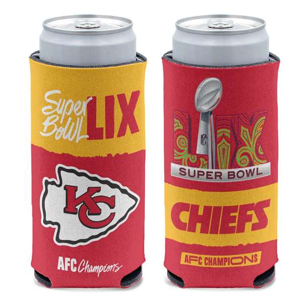 Kansas City Chiefs Super Bowl LIX AFC Champions 12oz. Slim Can Cooler ...